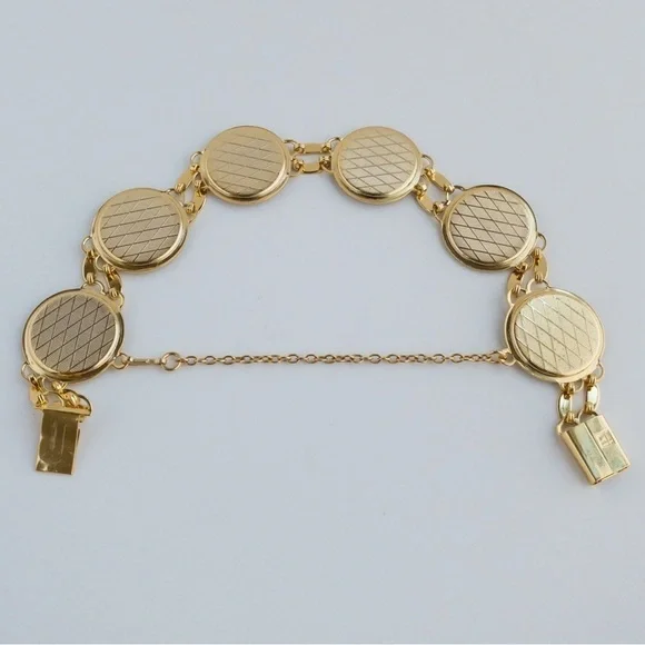 Vintage Damascene Medallion Jewelry Set IA Midas Toledo Spain Gold Tone & Enamel - Picture 8 of 15